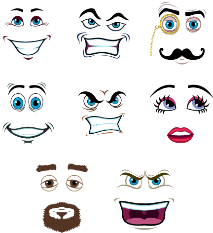 cartoon faces